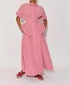 Rosie Assoulin Boogie Woogie Bugle Boy Gingham Cotton-seersucker Maxi Shirt Dress In Red