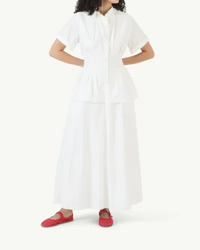 Rosie Assoulin Boogie Woogie Bugle Boy Cotton-poplin Maxi Shirt Dress In White