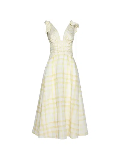 Rosie Assoulin Bow-embellishment Midi Dress In Yellow