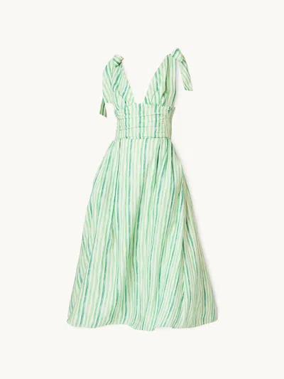 Rosie Assoulin Tied-sleeves Striped Dress In Multi