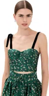 Rosie Assoulin Bustino Top Dark Green In Dark Green