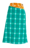 Rosie Assoulin Bustle Printed Midi Skirt In Green
