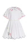 Rosie Assoulin Buttercup Embroidered Cotton Mini Dress
