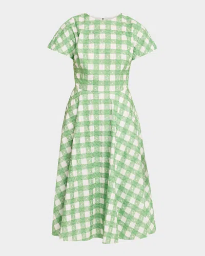 Rosie Assoulin Buttercup Gingham Short-sleeve Mini Dress In Multi