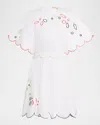 Rosie Assoulin Buttercup Scalloped Eyelet Short-sleeve Mini Dress