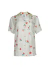 Rosie Assoulin Cabana Top In Tulip Jacquard White And Multicolor