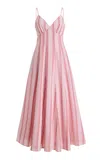 Rosie Assoulin Cami Cotton Maxi Dress In Pink