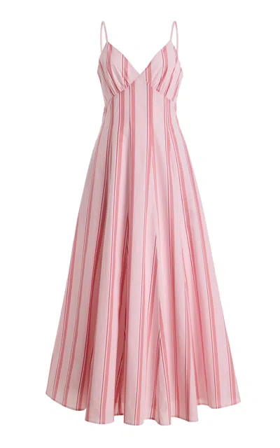 Rosie Assoulin Cami Cotton Maxi Dress In Pink