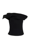 Rosie Assoulin Can't Bare It Off-the-shoulder Cotton Top In Black