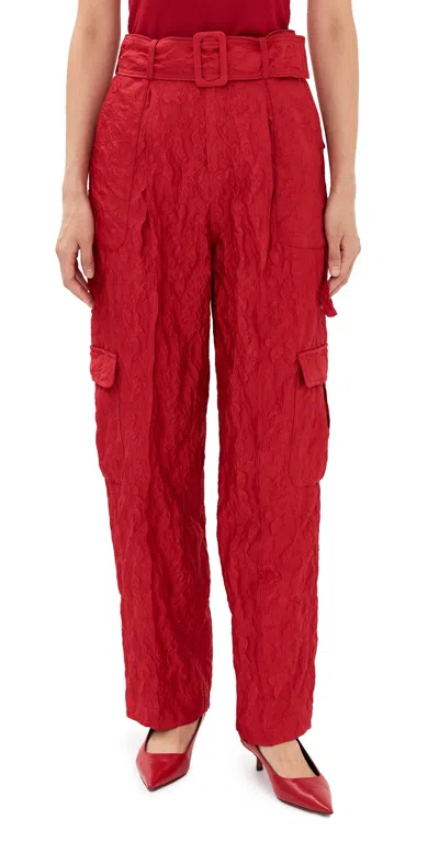 Rosie Assoulin Cargo Pants Red