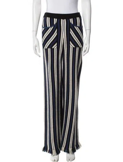 Pre-owned Rosie Assoulin Cashmere Striped Sweatpants In Black