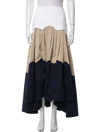 Pre-owned Rosie Assoulin Colorblock Pattern Long Skirt In Neutral