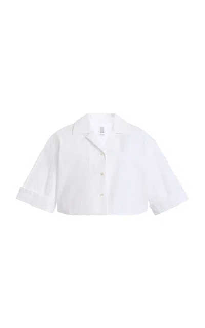 Rosie Assoulin Cropped Frame Cotton Top In White