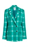 Rosie Assoulin Double Trouble Plaid Blazer In Green