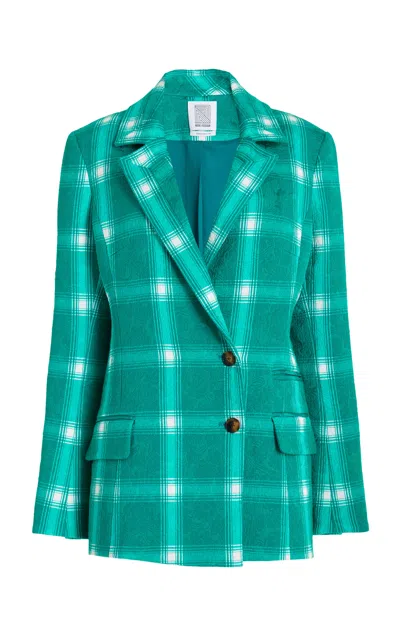 Rosie Assoulin Double Trouble Plaid Blazer In Green