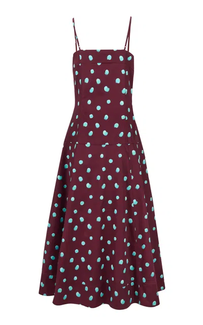 Rosie Assoulin Drop Me A Note Cotton Dress In Multi