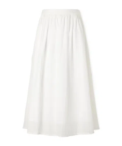 Rosie Assoulin Easy Does It Cotton-voile Midi Skirt In White