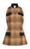 Rosie Assoulin Emotionally Vested Plaid Top In Brown