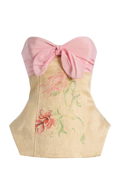 Rosie Assoulin Exclusive Gesundheit Bustier Hippy Top In Brown