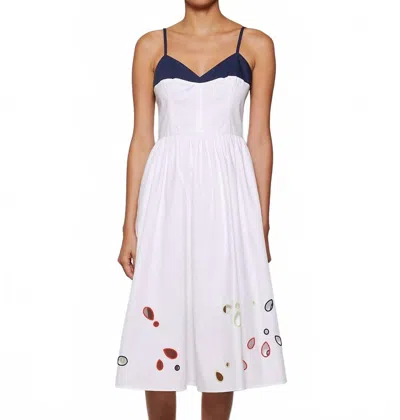 ROSIE ASSOULIN EYELET COTTON POPLIN UNDRESS IN WHITE MULTI