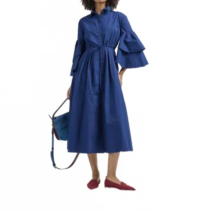 Rosie Assoulin Fiesta Shirt Dress In Navy In Multi