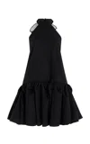 Rosie Assoulin Fifi Ruffled Cotton-silk Top In Black