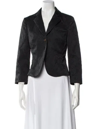 Pre-owned Rosie Assoulin Floral Print Blazer In Black