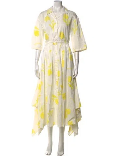 Pre-owned Rosie Assoulin Floral Print Long Dress In Multi