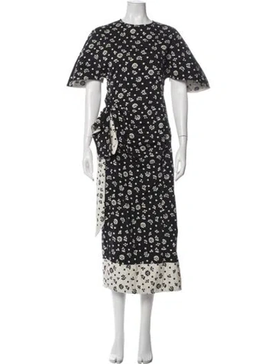 Pre-owned Rosie Assoulin Floral Print Long Dress W/ Tags In Black