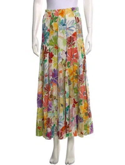 Pre-owned Rosie Assoulin Floral Print Midi Length Skirt In Multi