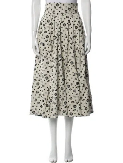 Pre-owned Rosie Assoulin Floral Print Midi Length Skirt W/ Tags In Neutral