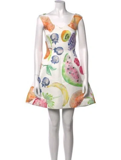 Pre-owned Rosie Assoulin Floral Print Mini Dress W/ Tags In White