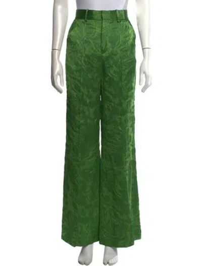 Pre-owned Rosie Assoulin Floral Print Wide Leg Pants W/ Tags In Green