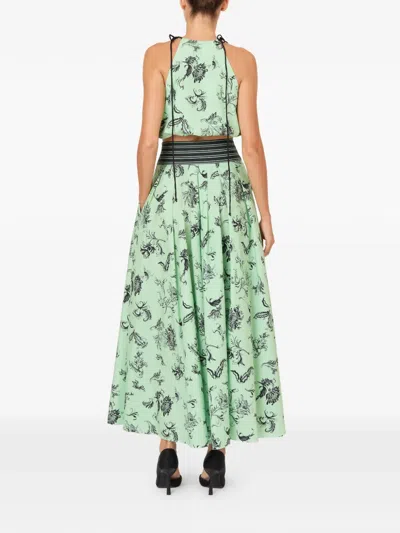 Rosie Assoulin Floral-print Top In Green