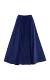 Rosie Assoulin Flouncy Cotton Skirt In Navy