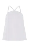 Rosie Assoulin Flying V Cotton Top In White