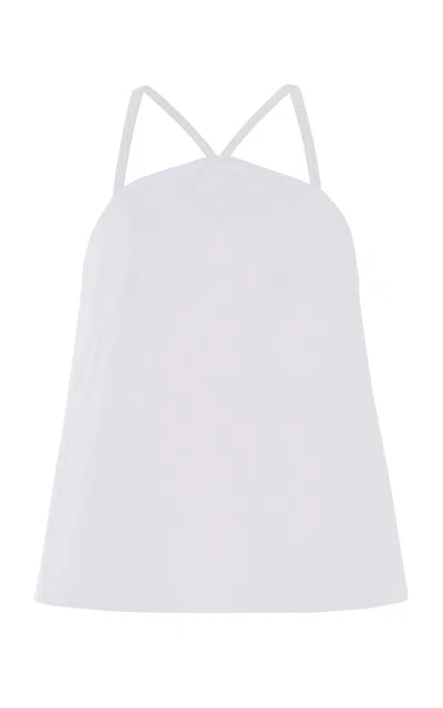 Rosie Assoulin Flying V Cotton Top In White