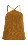 Rosie Assoulin Flying V Top In Gold