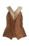 Rosie Assoulin Flying V Vest In Brown