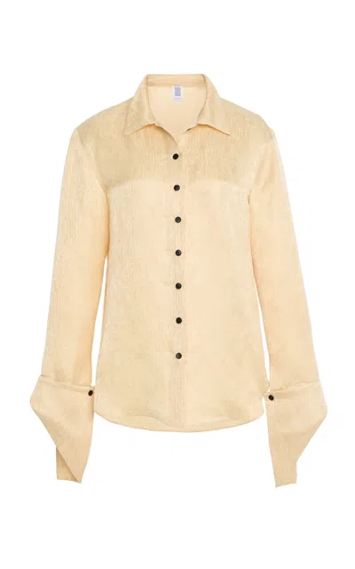 Rosie Assoulin French Cuff Button Up In Neutral