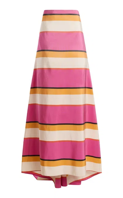 Rosie Assoulin Freshman Silk Maxi Skirt In Multi