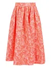 Rosie Assoulin Full Pleated Midi Skirt In Orange