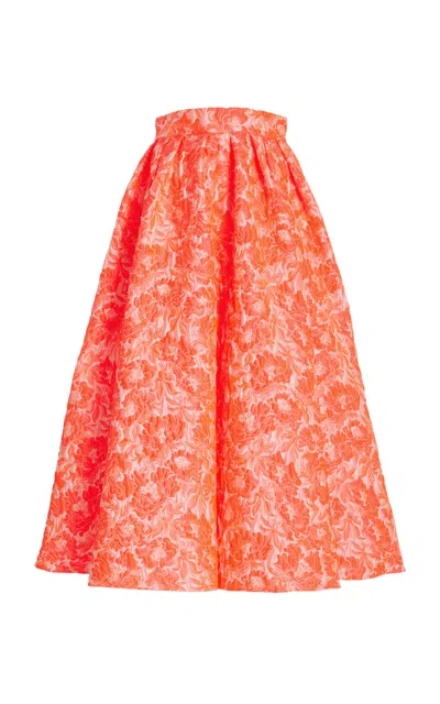 Rosie Assoulin Full Pleated Midi Skirt In Pink
