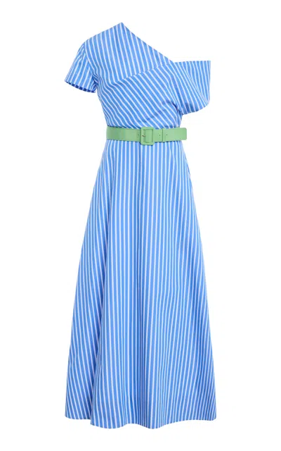 Rosie Assoulin Grace Me W/ Your Cold Shoulder Midi Dress In Blue