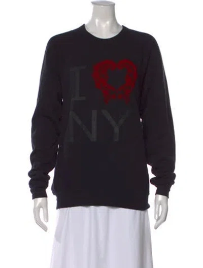 Pre-owned Rosie Assoulin Graphic Print Crew Neck Sweatshirt In Black