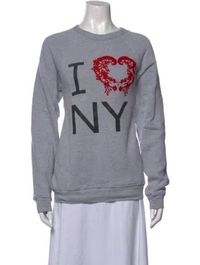 Pre-owned Rosie Assoulin Graphic Print Crew Neck Sweatshirt In Grey