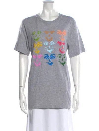 Pre-owned Rosie Assoulin Graphic Print Crew Neck T-shirt In Gray