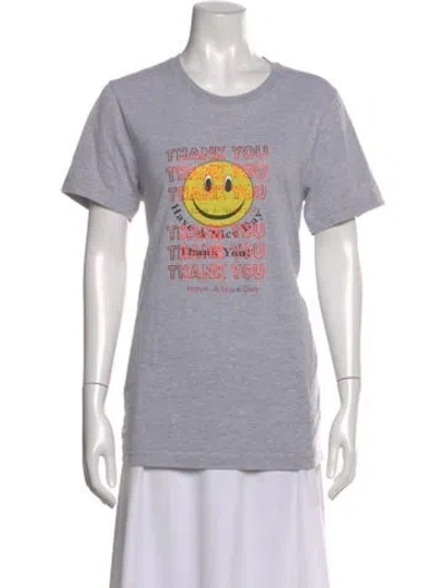 Pre-owned Rosie Assoulin Graphic Print Crew Neck T-shirt In Gray