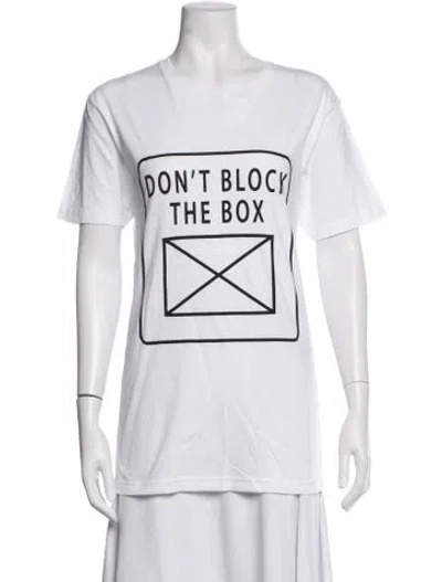 Pre-owned Rosie Assoulin Graphic Print Crew Neck T-shirt In White