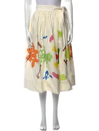 Pre-owned Rosie Assoulin Graphic Print Midi Length Skirt In Neutrals
